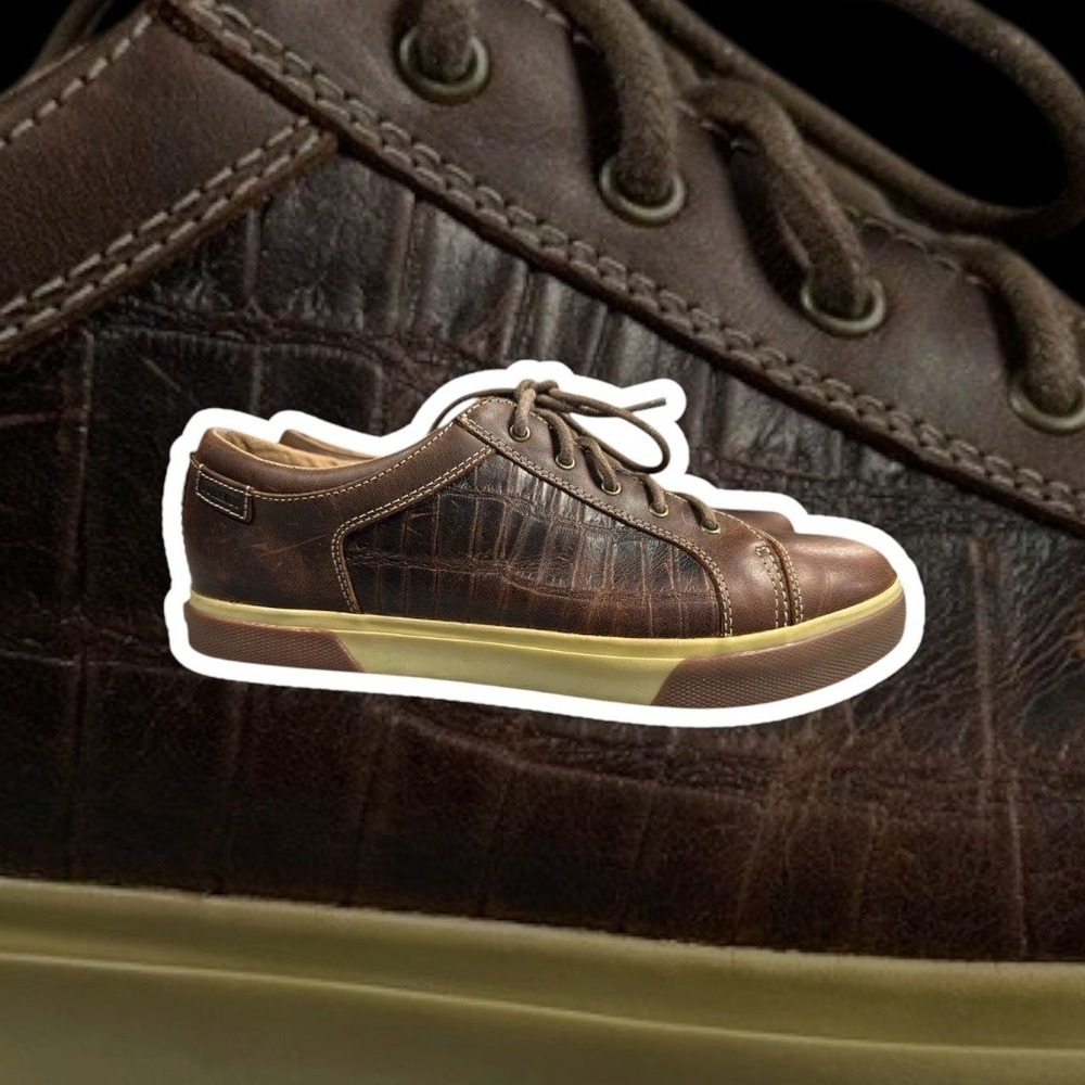 Durango Music City Leather Sneakers 11 Brown Gator‎ Embossed Western Lacer Mens